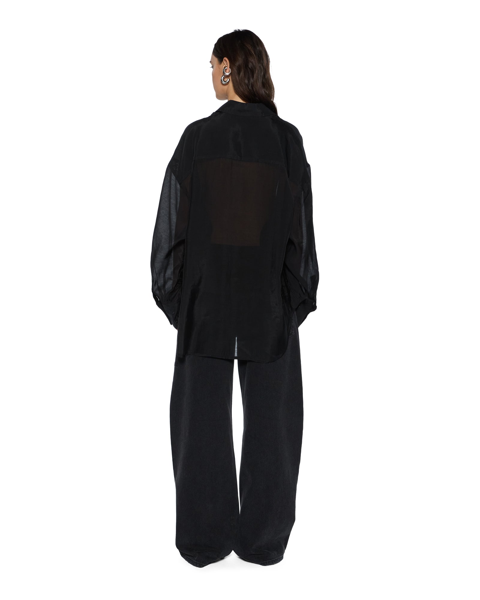 WOMENS  LABELS ASTRA LS SHIRT BLACK OVERSIZED SHIRTS