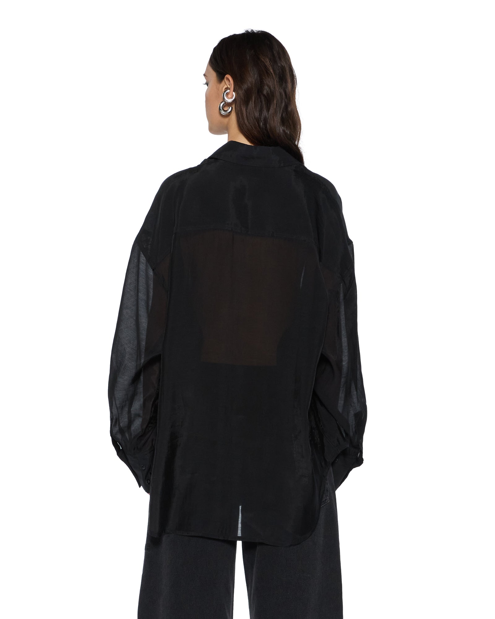 WOMENS  LABELS ASTRA LS SHIRT BLACK OVERSIZED SHIRTS