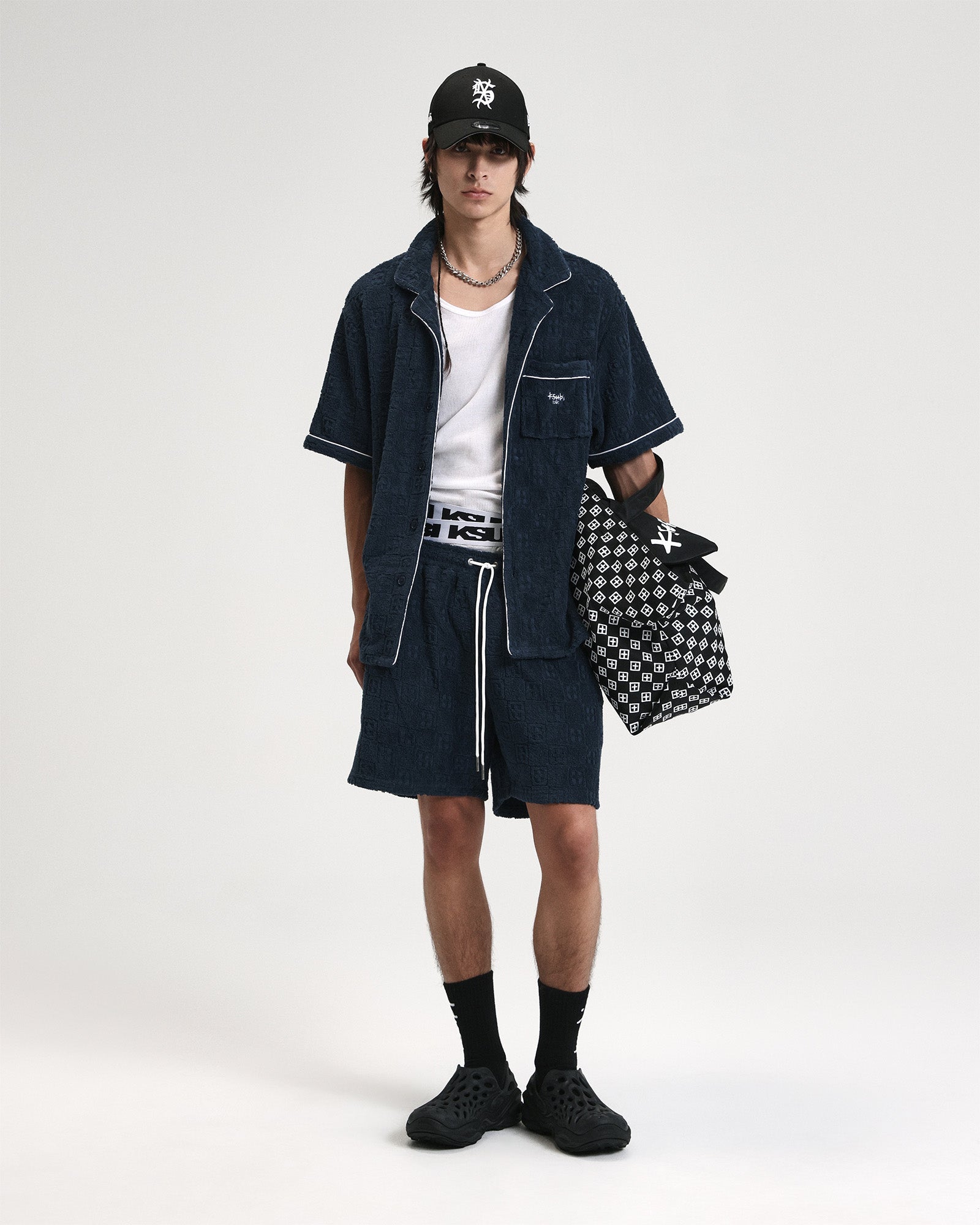 MENS LOUNGE SS RESORT SHIRT NAVY REGULAR SHIRTS