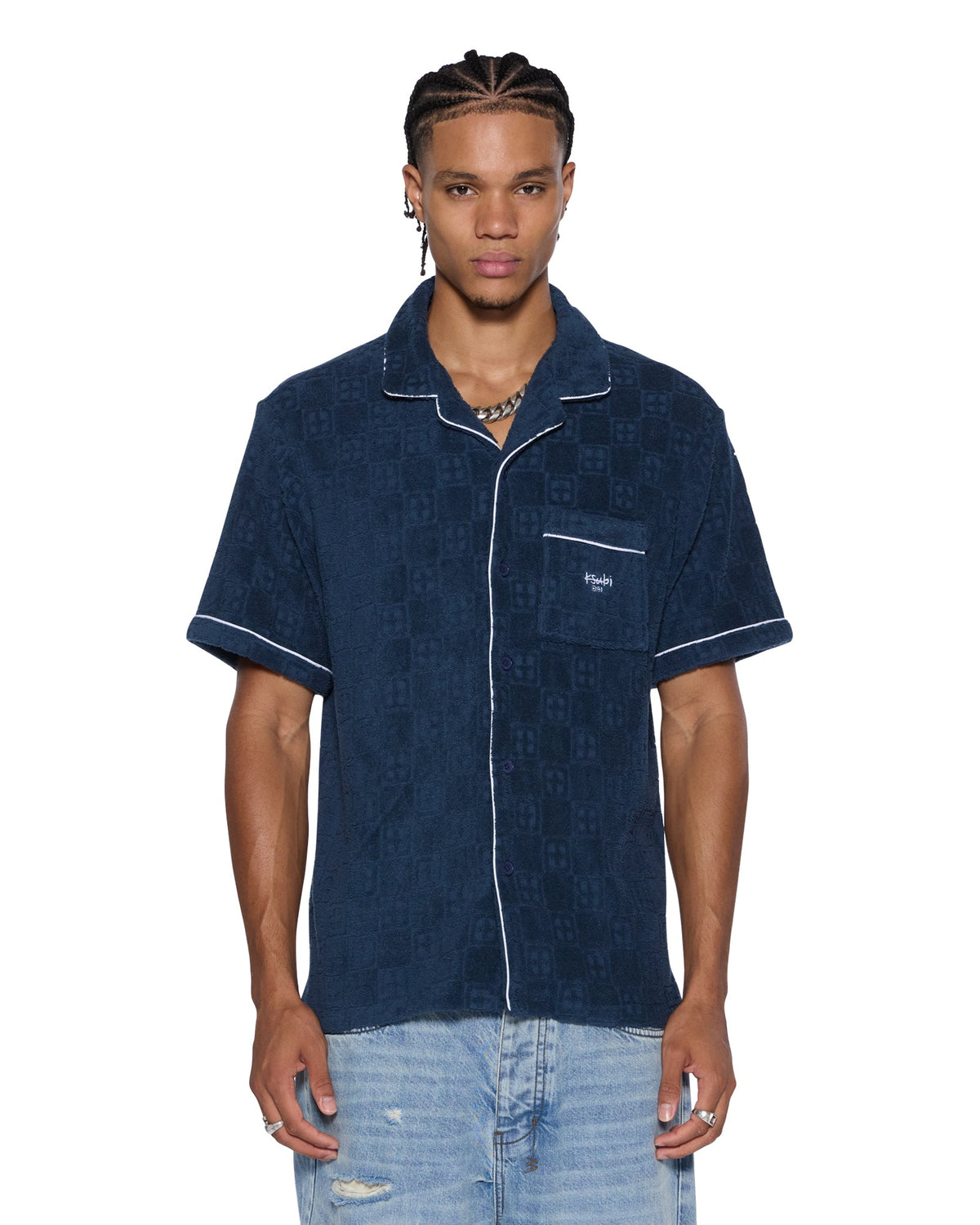 MENS LOUNGE SS RESORT SHIRT NAVY SHIRTS