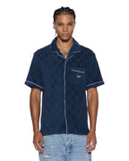 MENS LOUNGE SS RESORT SHIRT NAVY SHIRTS