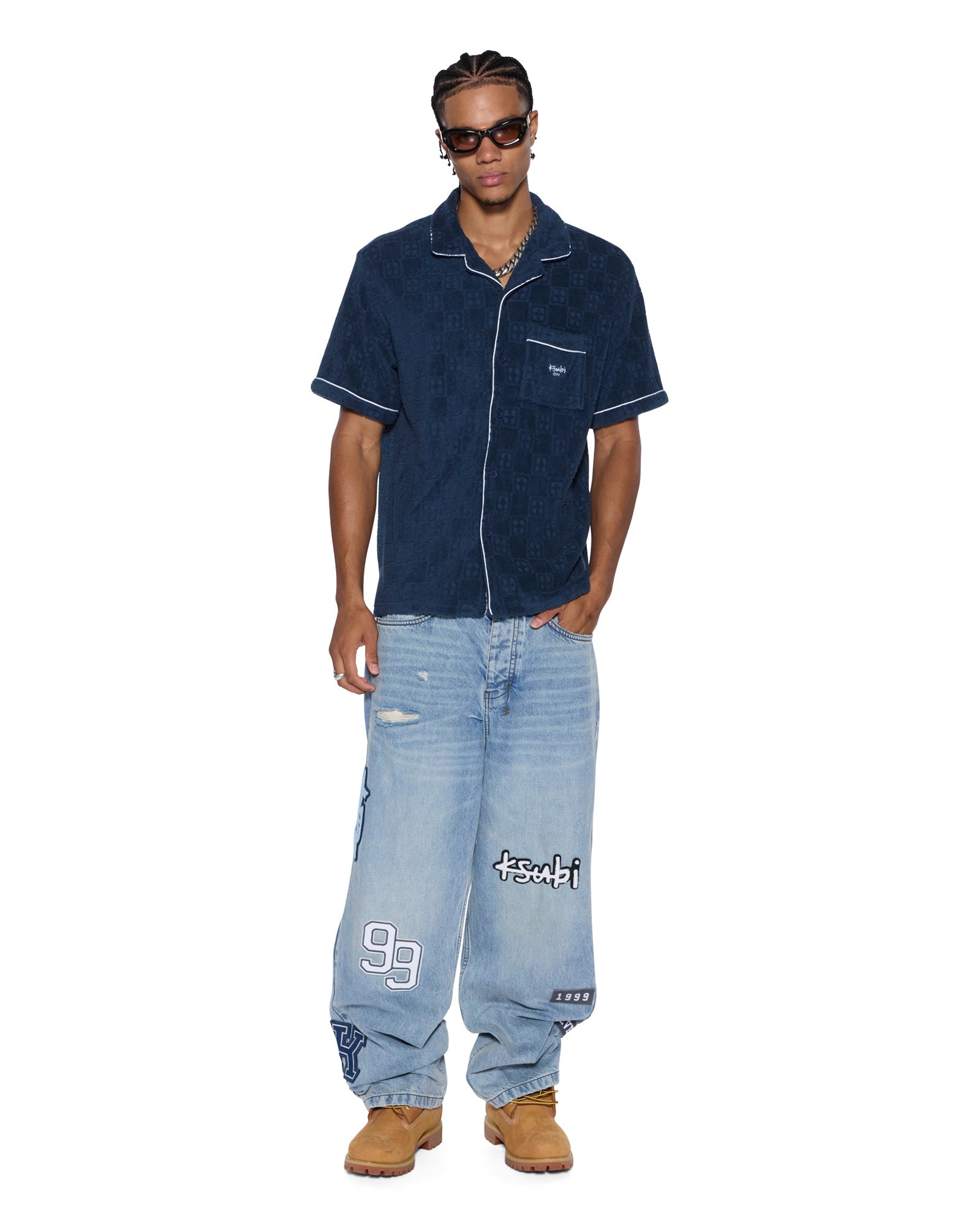 MENS LOUNGE SS RESORT SHIRT NAVY REGULAR SHIRTS