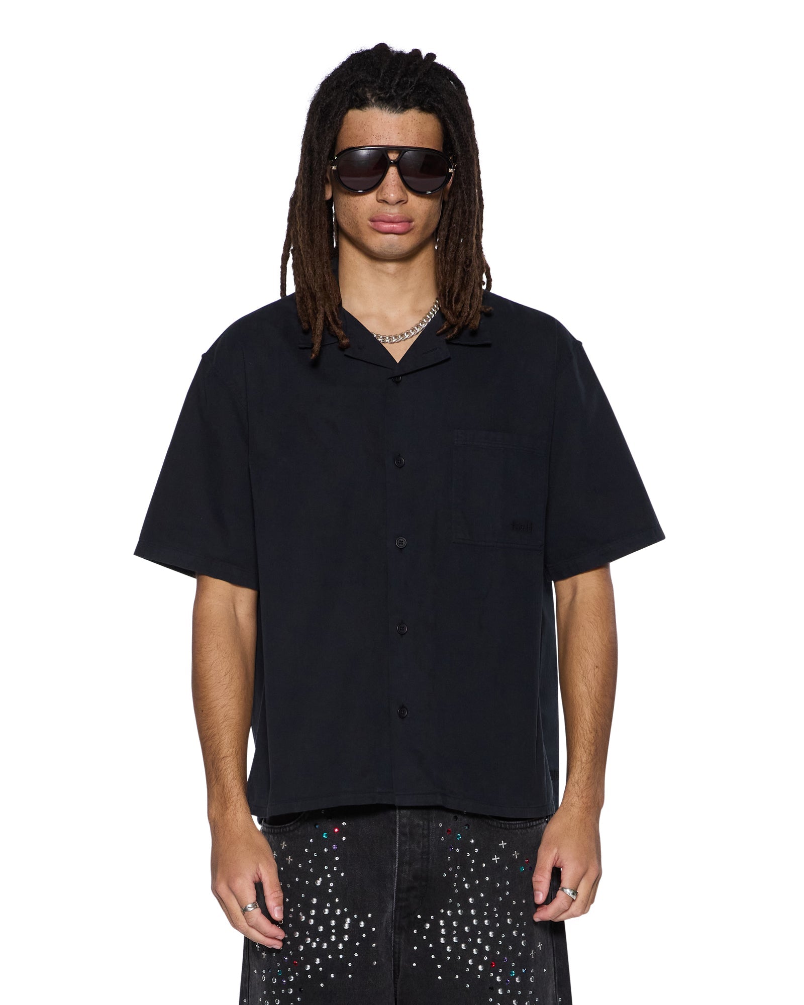MENS SERPENT DINER SS SHIRT BLACK REGULAR SHIRTS