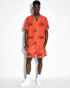 Mens Unity Sign Resort Ss Shirt Orange Regular Shirts - Orange