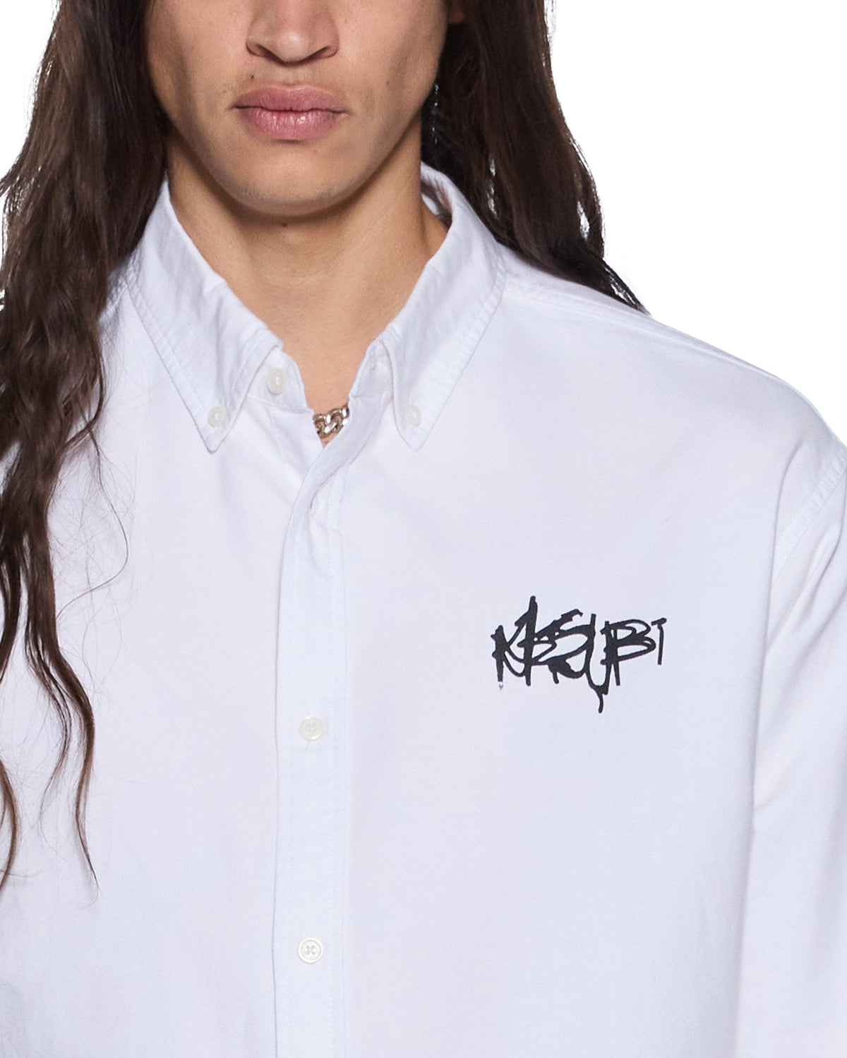 GRAFFITI ANTI BUTTON DOWN LS SHIRT WHITE