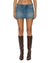 WOMENS  MICRO MINI SKIRT TEXAS BLUE STUDDED REGULAR SKIRTS