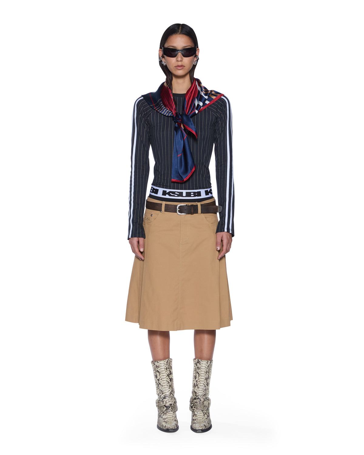 WOMENS  TRINITY KILT TAN REGULAR SKIRTS