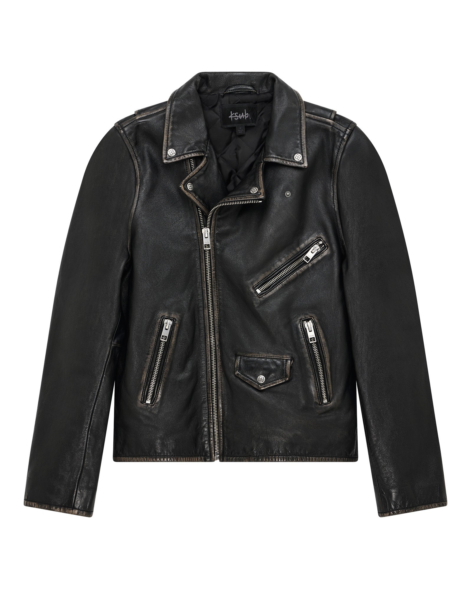 MENS  SOTT CAPITOL LEATHER JACKET BLACK REGULAR JACKETS