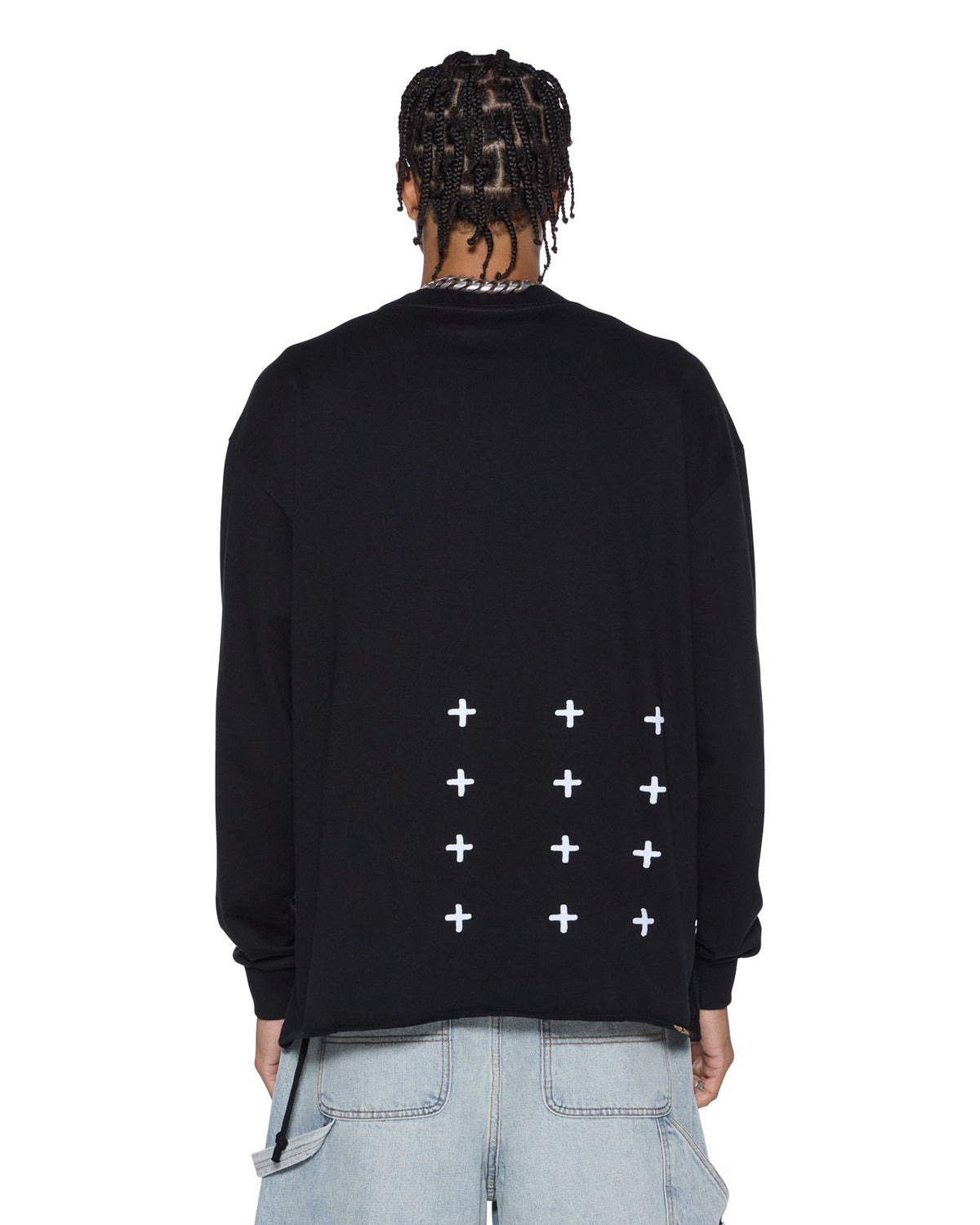 MENS PLATED LS TEE BLACK TEES