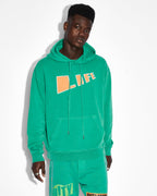 Mens Life Biggie Hoodie Cali Oversized Fleece - Green