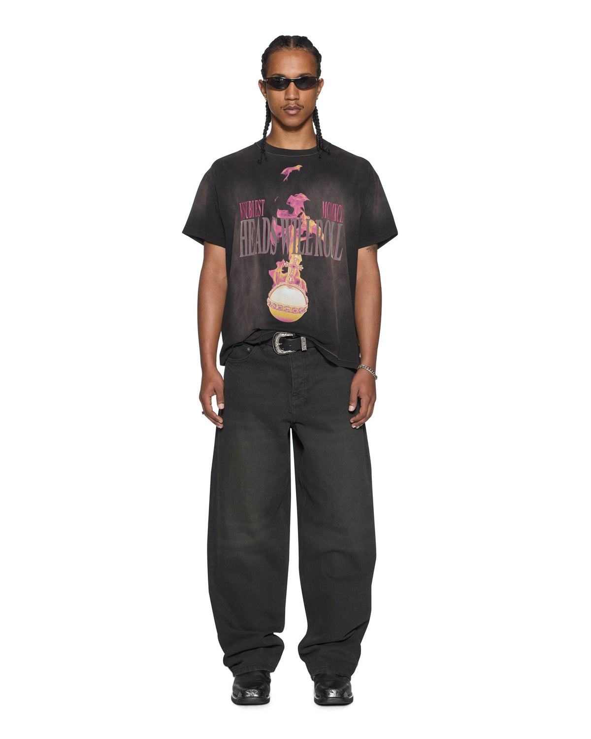 MENS H.W.R SID SS TEE SUNBLEACH BLACK TEES