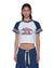 WOMENS  RAGLAN BOXY SS TEE VINTAGE WHITE/NAVY RELAXED TEES