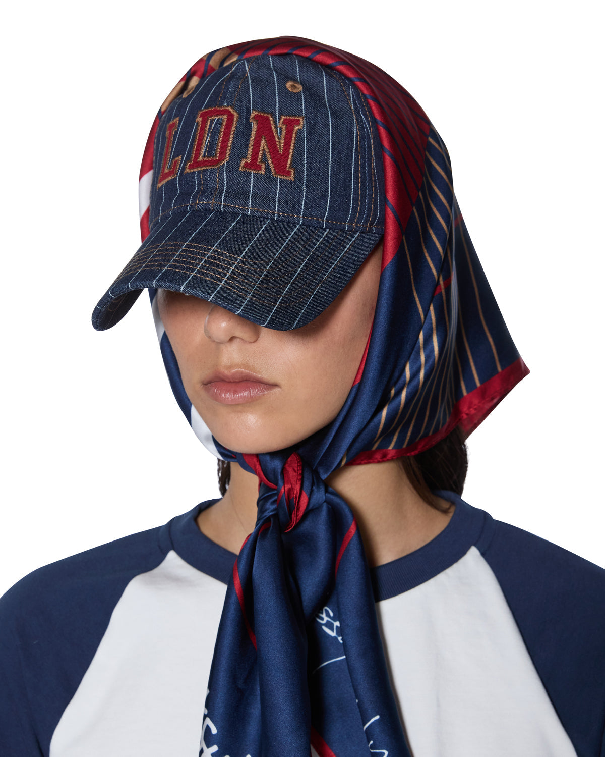 KSUBI X LISSY RODDY SILK SCARF NAVY