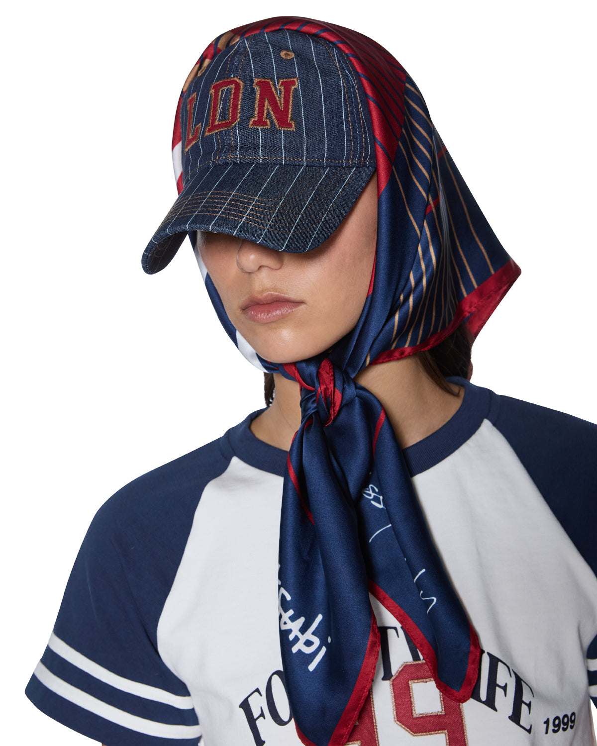 KSUBI X LISSY RODDY SILK SCARF NAVY