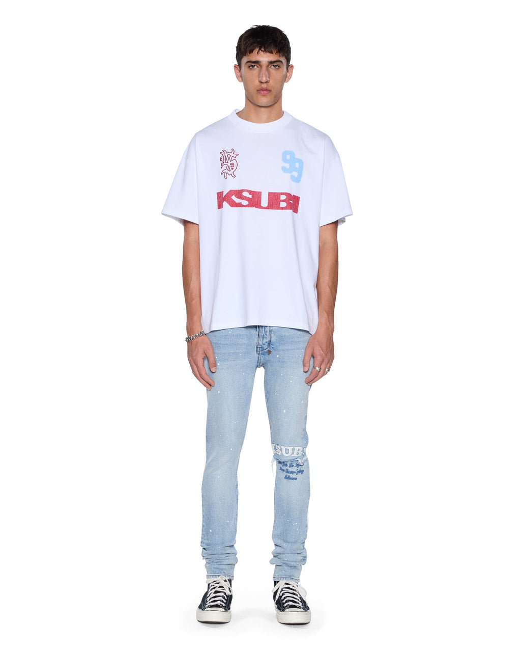 MENS RUGGED EKCESS SS TEE WHITE/RED TEES
