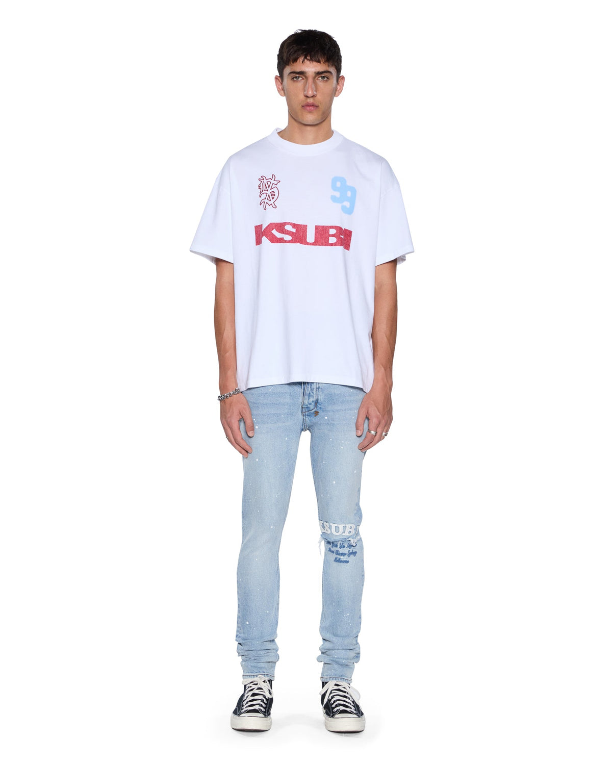 RUGGED EKCESS SS TEE WHITE/RED