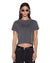 WOMENS  SHRUNKEN SS TEE CHARCOAL SLIM TEES