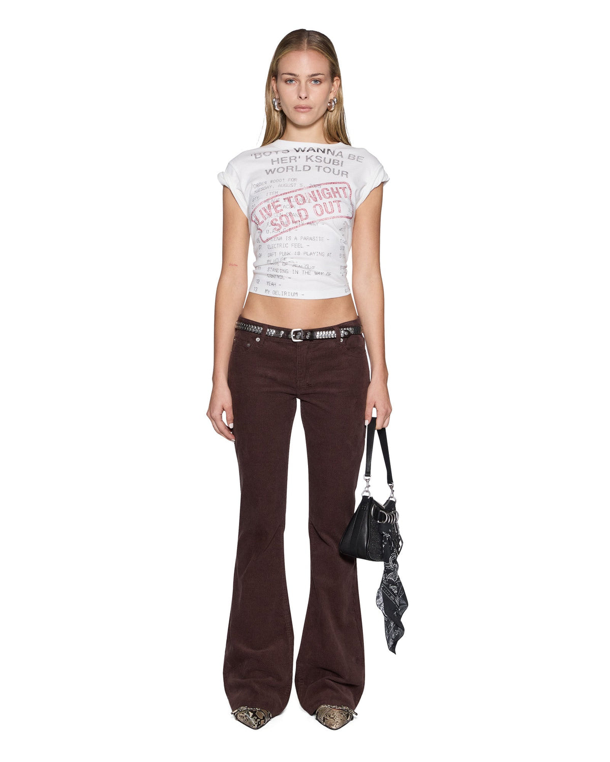 Womens Sold Out Shrunken Ss Tee Vintage White Fitted Tees - Beige