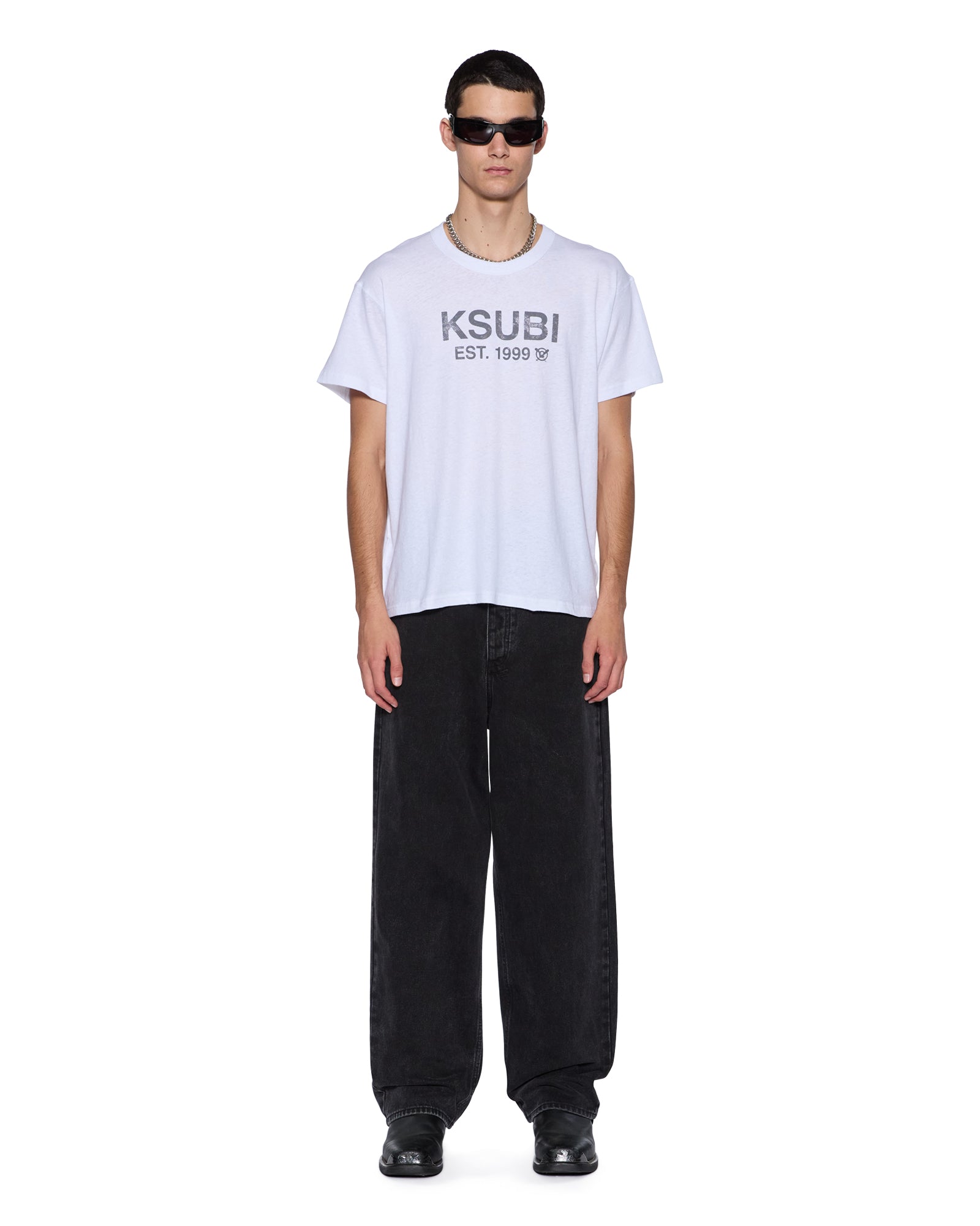 MENS  STATE SLUB SID SS TEE WHITE REGULAR TEES