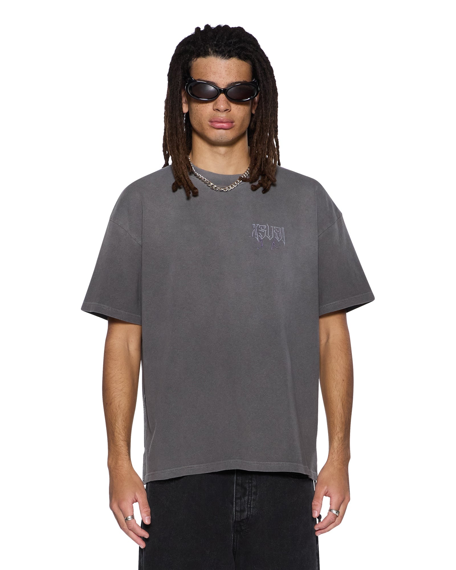 MENS  UTOPIA ANGEL EKCESS  SS TEE CHARCOAL OVERSIZED TEES