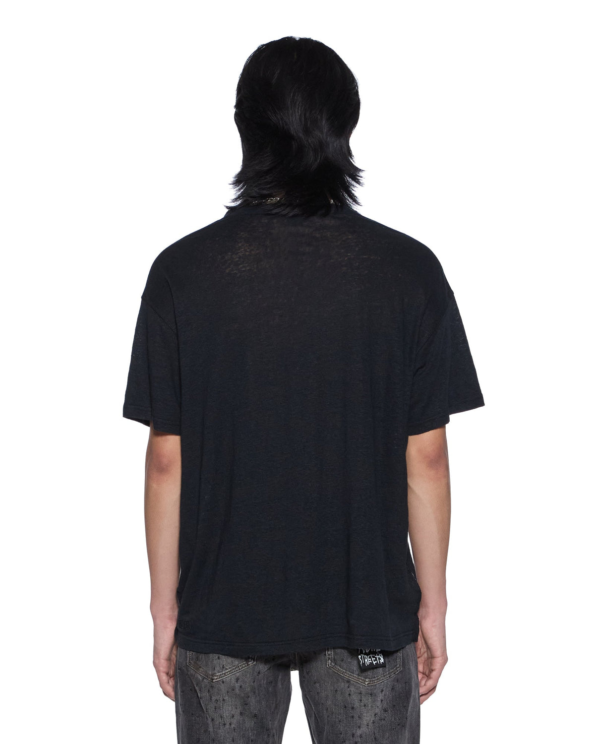 SID LINEN SS TEE JET BLACK
