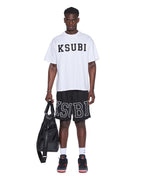 Mens Touchdown Ekcess Ss Tee Vintage White Oversized Tees - Beige