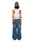 WOMENS STACKED ORIGIN CROP WHITE FASHION TOPS