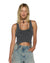 WOMENS  ORIGIN TANK GARTER CHARCOAL FITTED FASHION TOPS