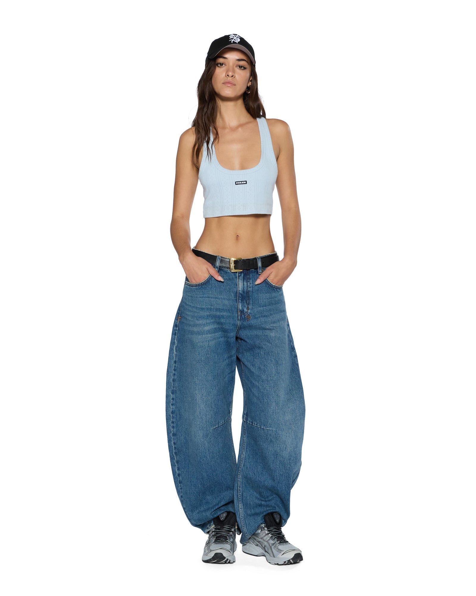 WOMENS  SOTT ORIGIN CROP TANK ICE MIST FITTED FASHION TOPS