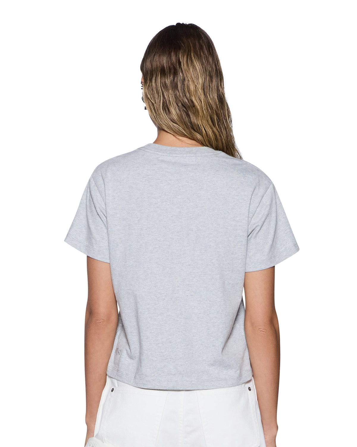 WOMENS KSUBI PLAID SHRUNKEN SS TEE GREY MARLE TEES
