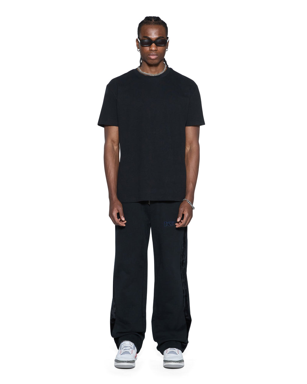 Mens 4x4 Luxe Biggie Ss Tee Cobalt Black Oversized Tees - Black