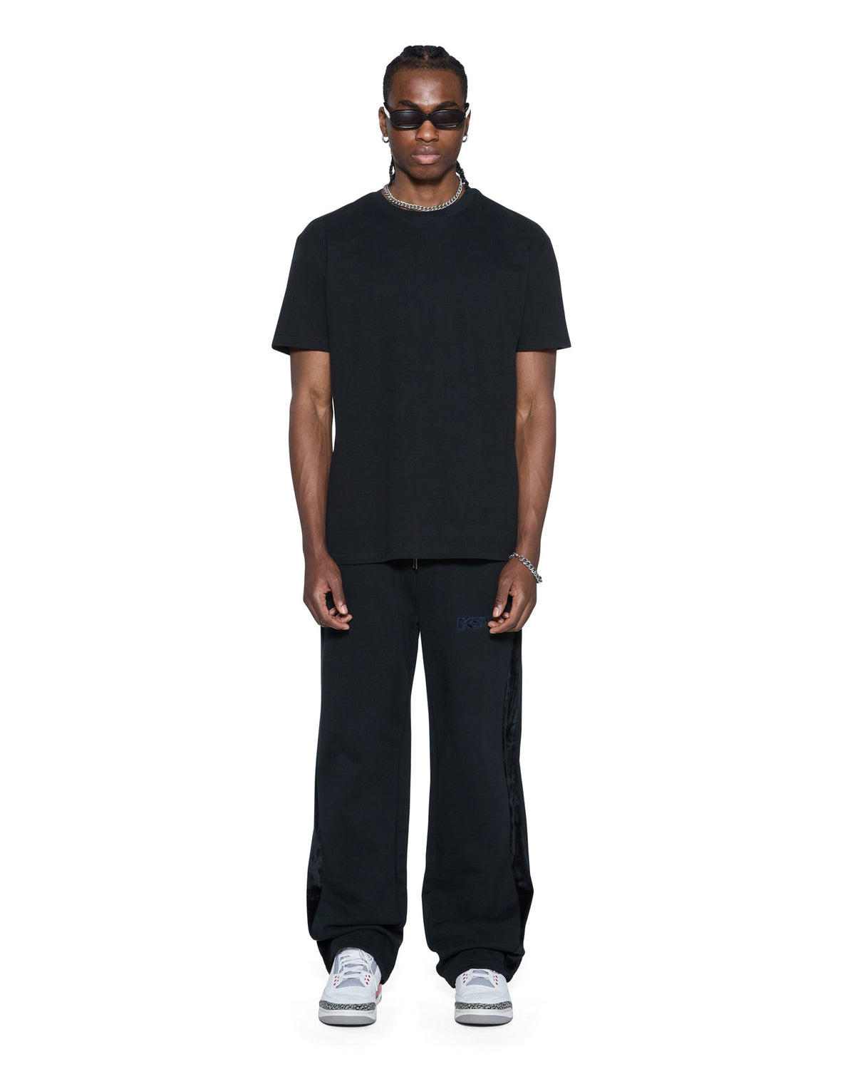 Mens 4x4 Luxe Biggie Ss Tee Cobalt Black Oversized Tees - Black
