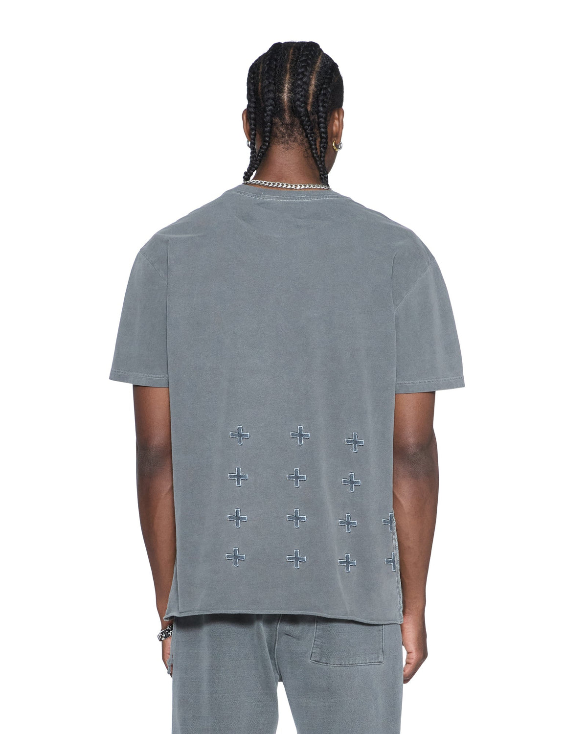 Mens 4x4 Luxe Biggie Ss Tee Charcoal Oversized Tees - Grey