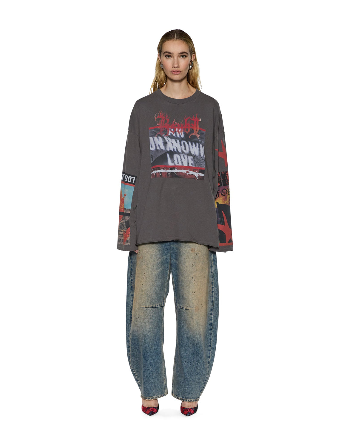 ALTAR LS BOYFRIEND TEE CHARCOAL