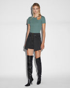 Womens Double Skirt Fallen A Line Skirts - Black