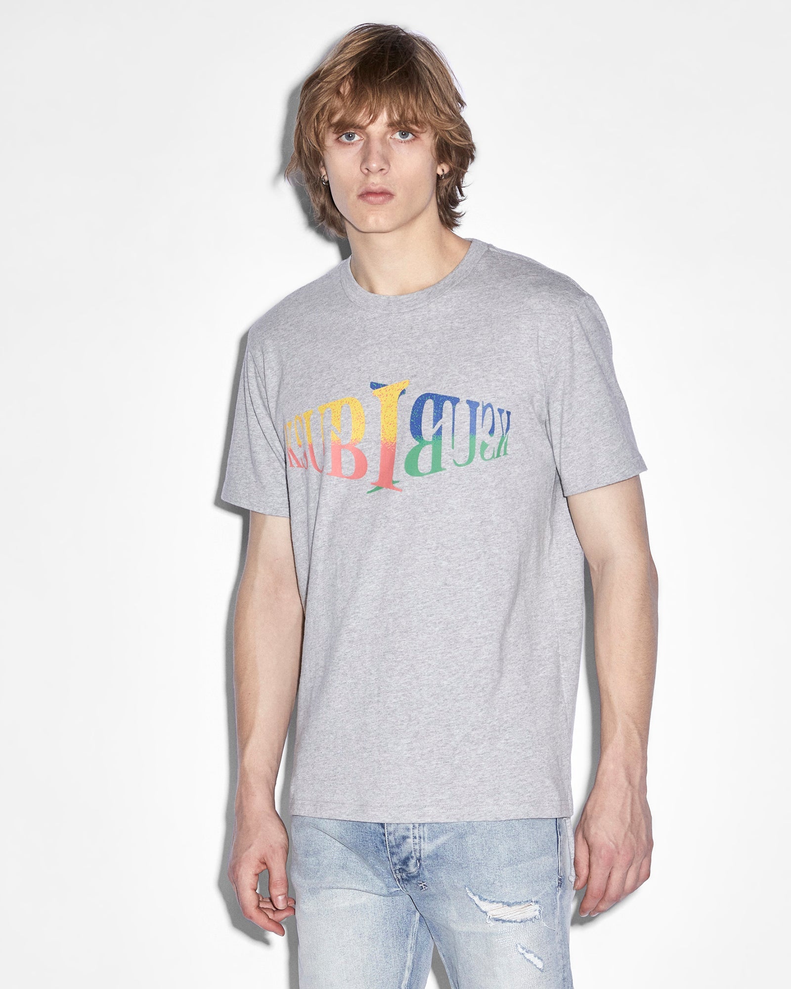 MENS  CROSSROADS KASH SS TEE GREY MARLE REGULAR TEES