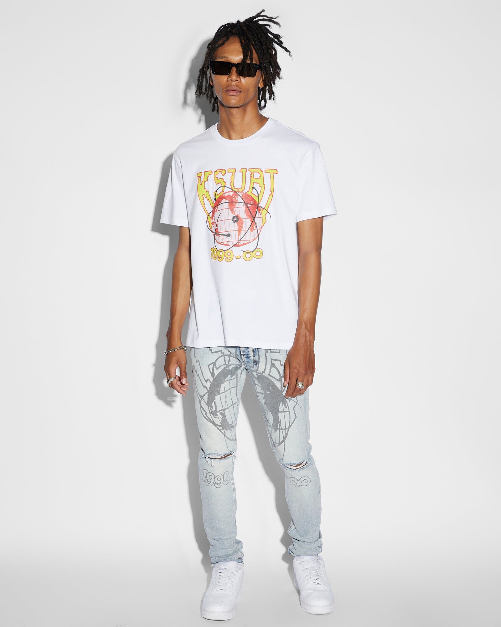 MENS  GLOBE CYCLE KASH SS TRU WHITE REGULAR TEES