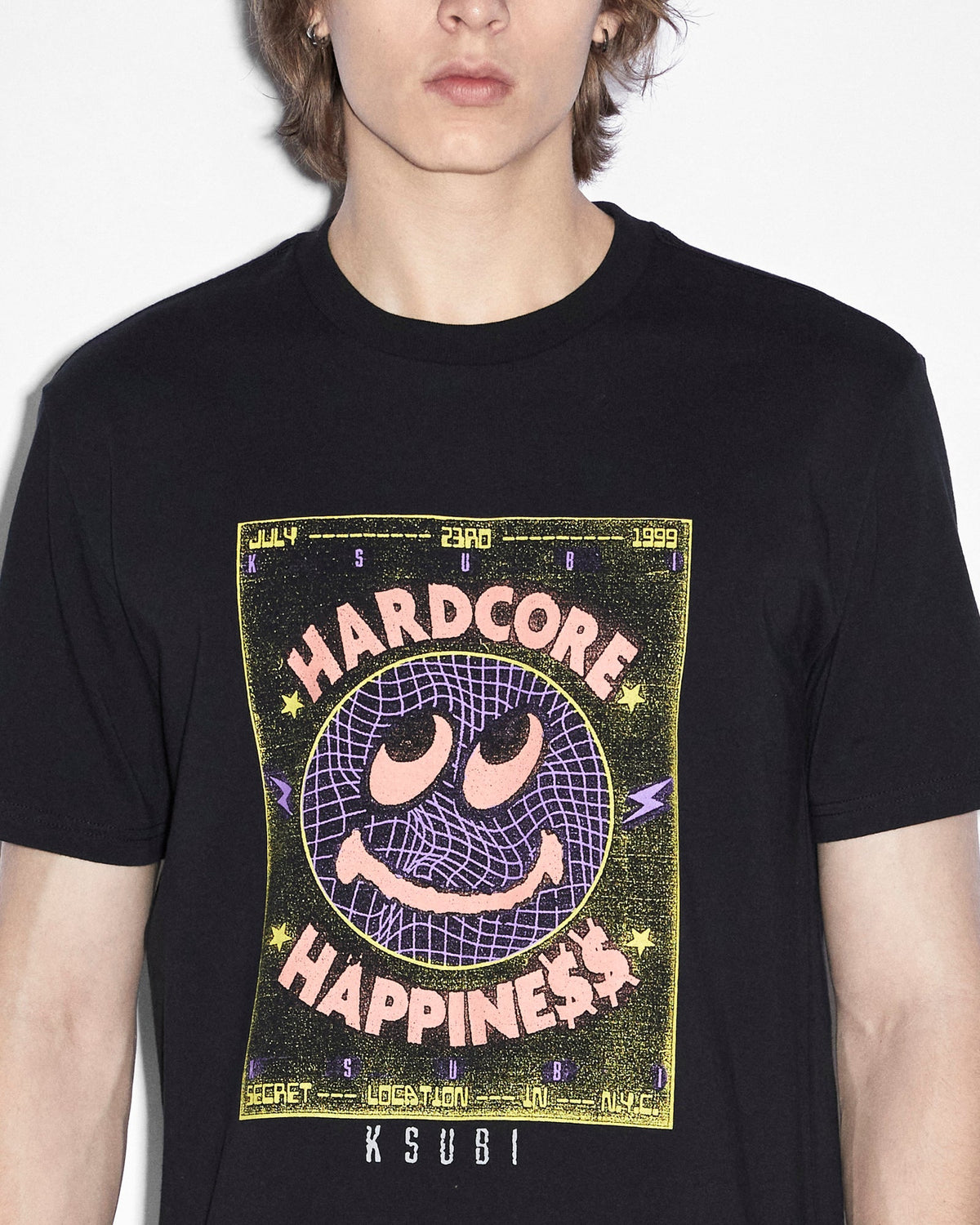 Mens Hardcore Kash Ss Tee Jet Black Regular Tees - Black