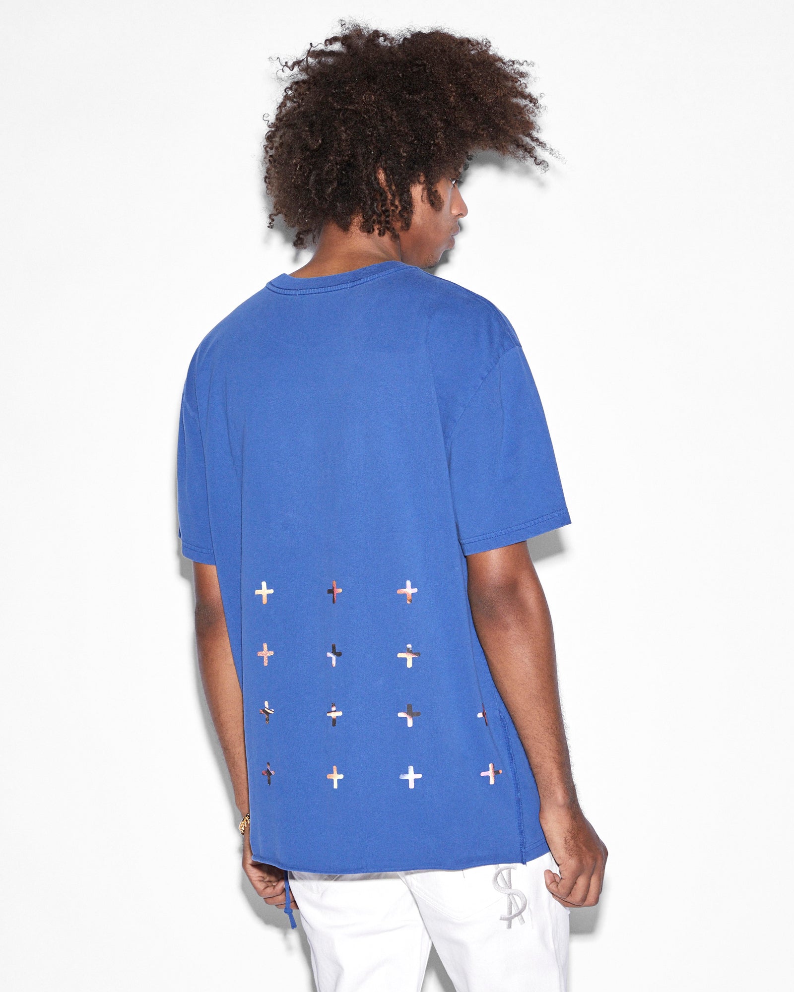 MENS  MIND STATE BIGGIE SS TEE SOLID BLUE OVERSIZED TEES