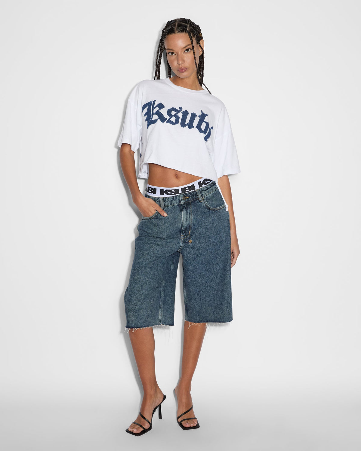 SCRIBE OH G CROP SS TEE WHITE