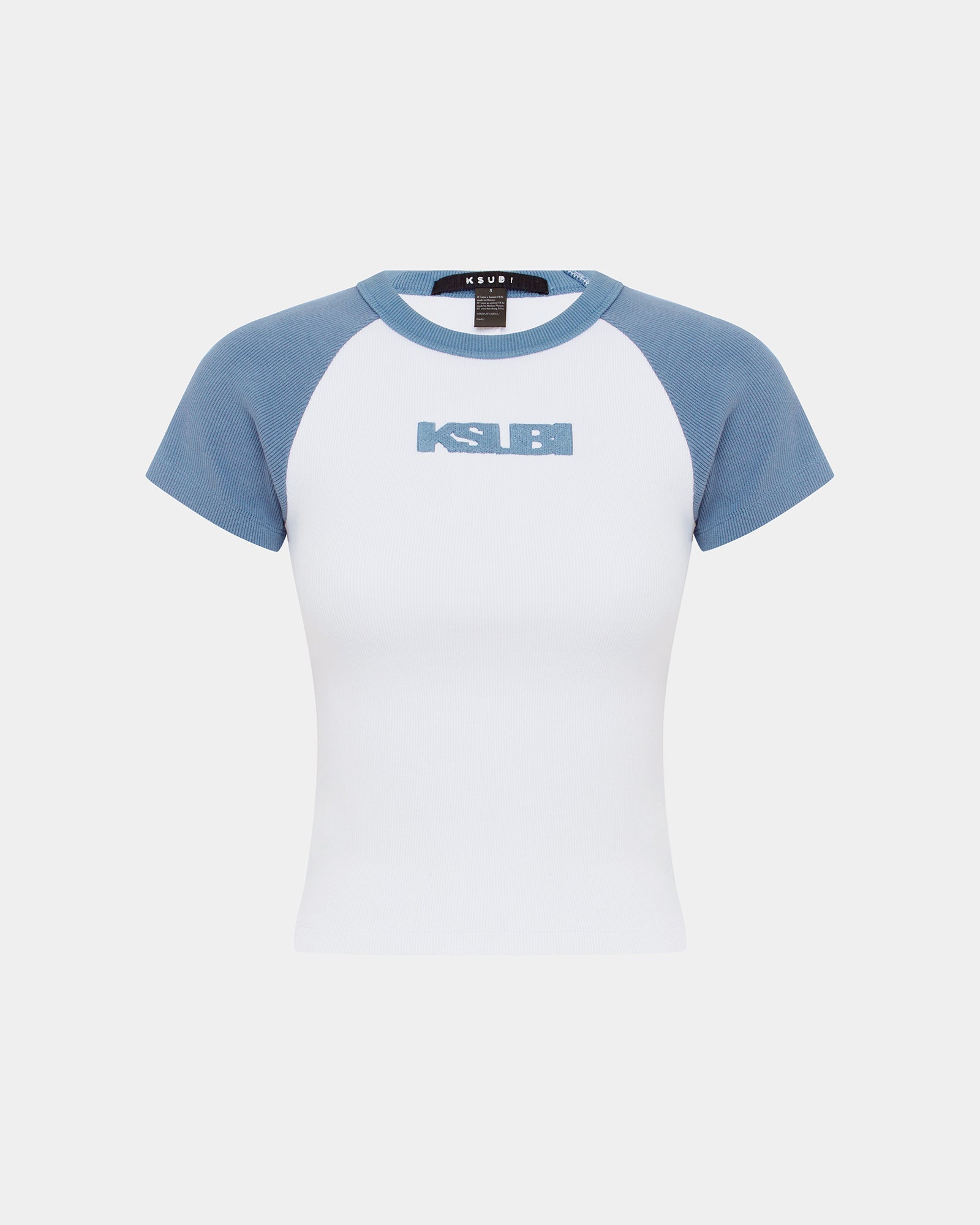 WOMENS  KSB BABY RINGER SS TEE CHARCOAL/WHITE FITTED TEES