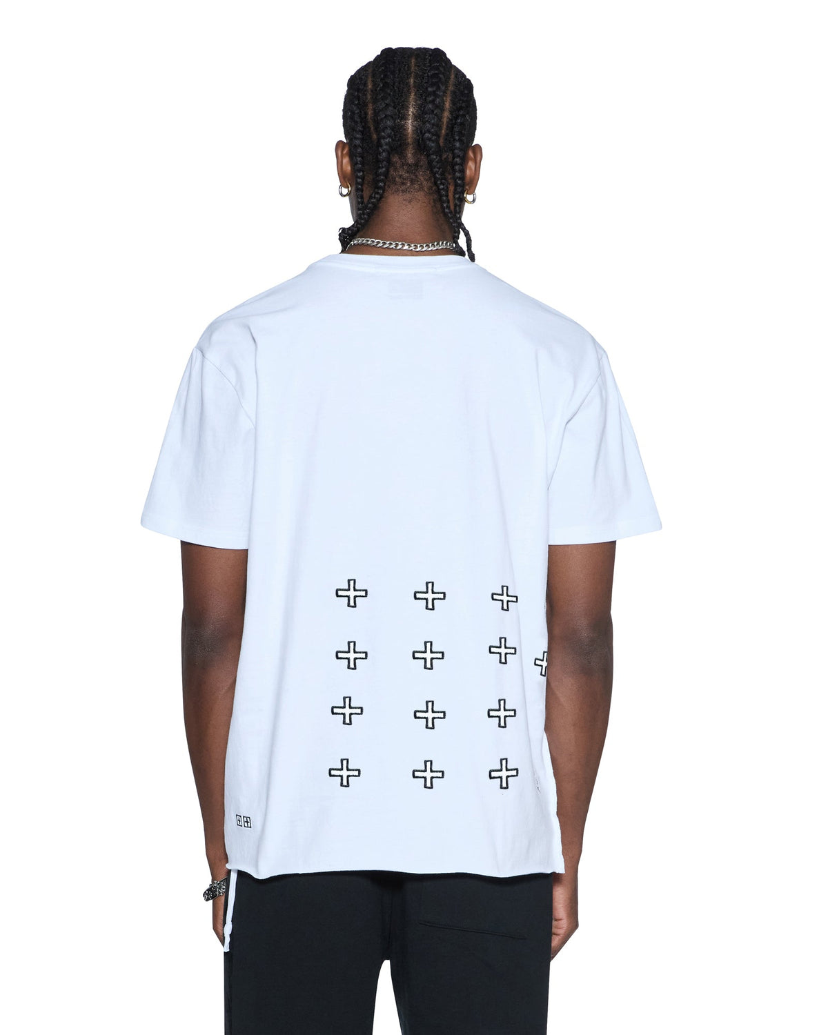 Mens 4x4 Luxe Biggie Ss Tee White Black Oversized Tees - White