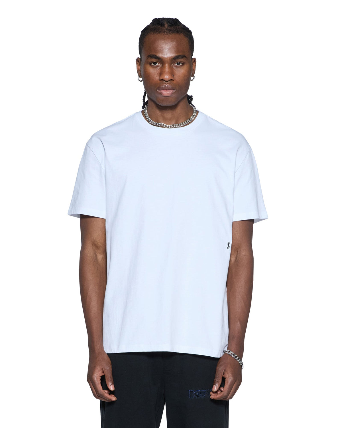 Mens 4x4 Luxe Biggie Ss Tee White Black Oversized Tees - White