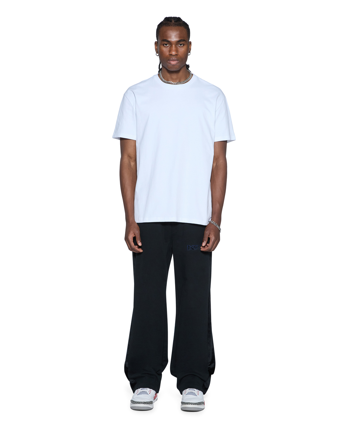 Mens 4x4 Luxe Biggie Ss Tee White Red Oversized Tees - White