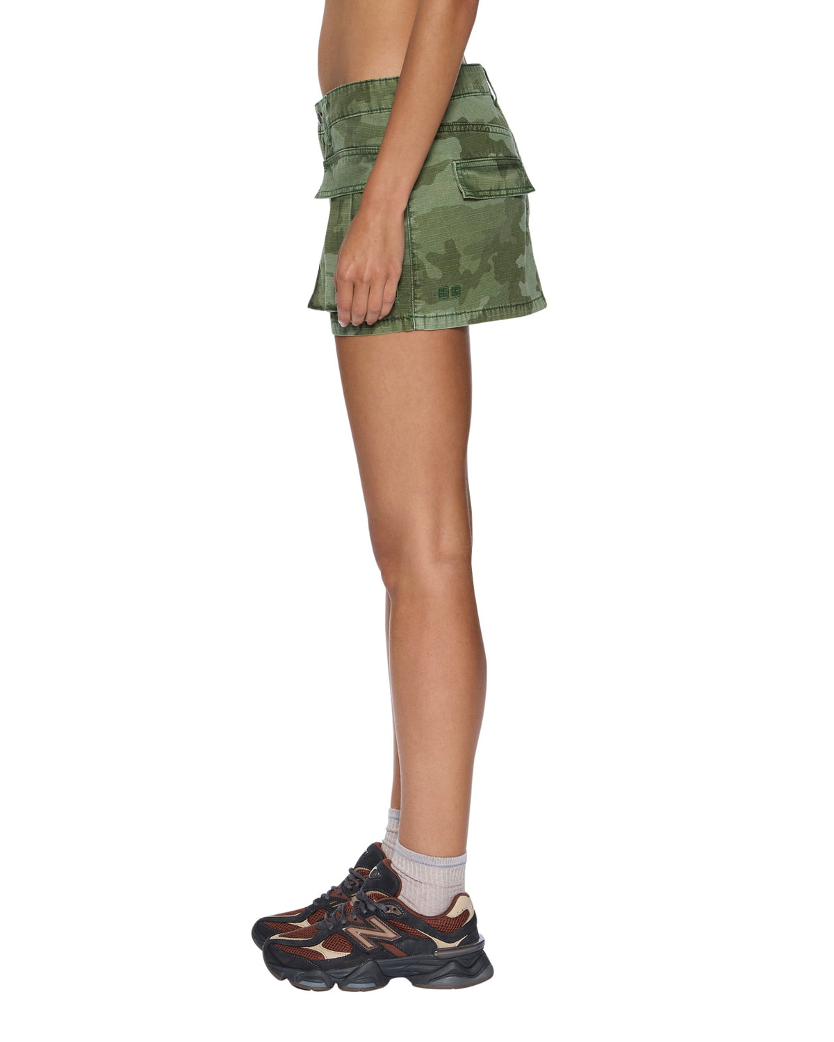 MICRO MINI CARGO SKIRT HASH CAMO