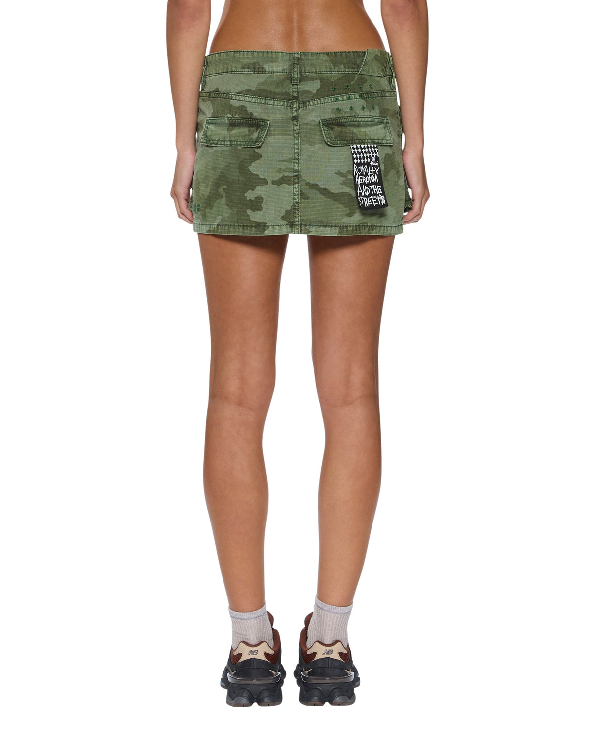 MICRO MINI CARGO SKIRT HASH CAMO