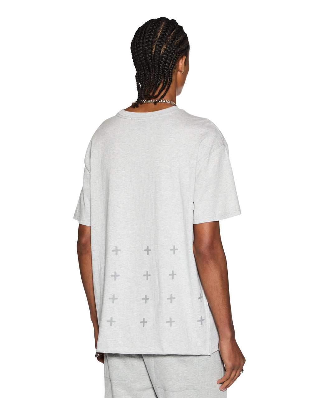MENS 4 X 4 BIGGIE SS TEE GREY MARLE TEES