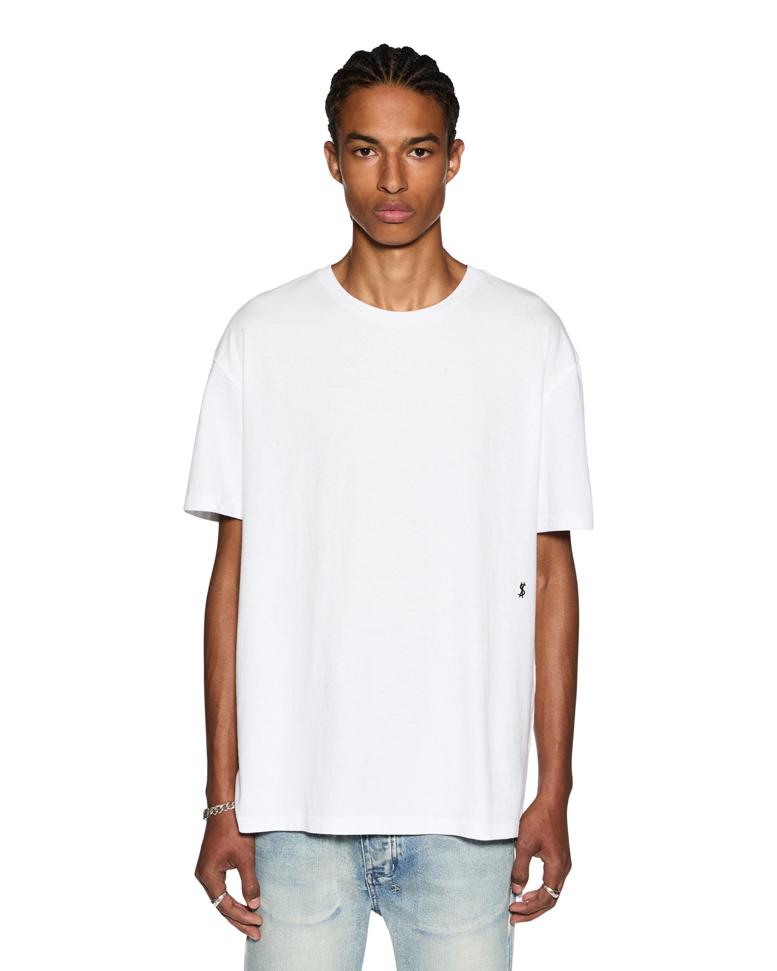 MENS 4 X 4 BIGGIE SS TEE OPTIC WHITE OVERSIZED TEES