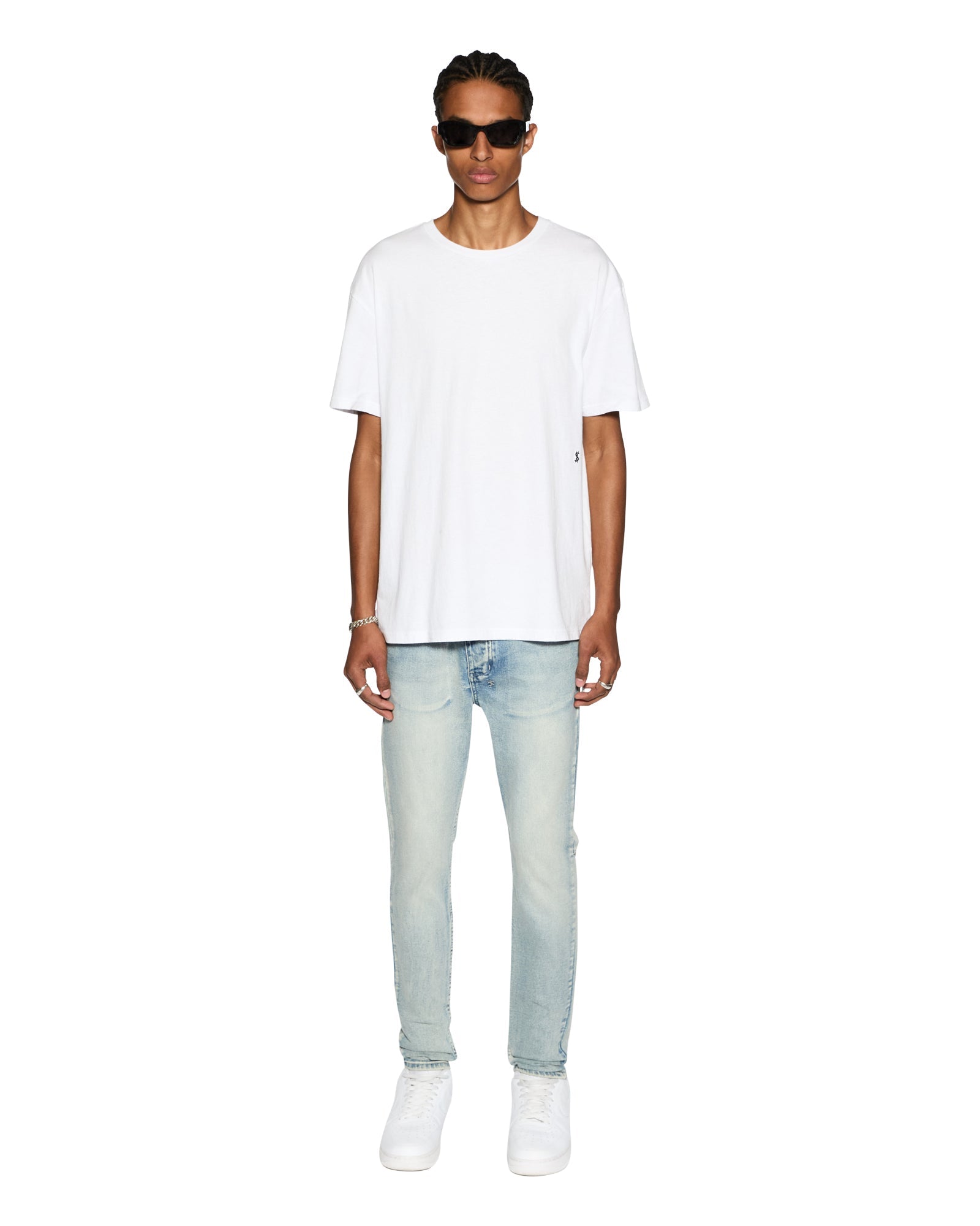 MENS  4 X 4 BIGGIE SS TEE OPTIC WHITE OVERSIZED TEES