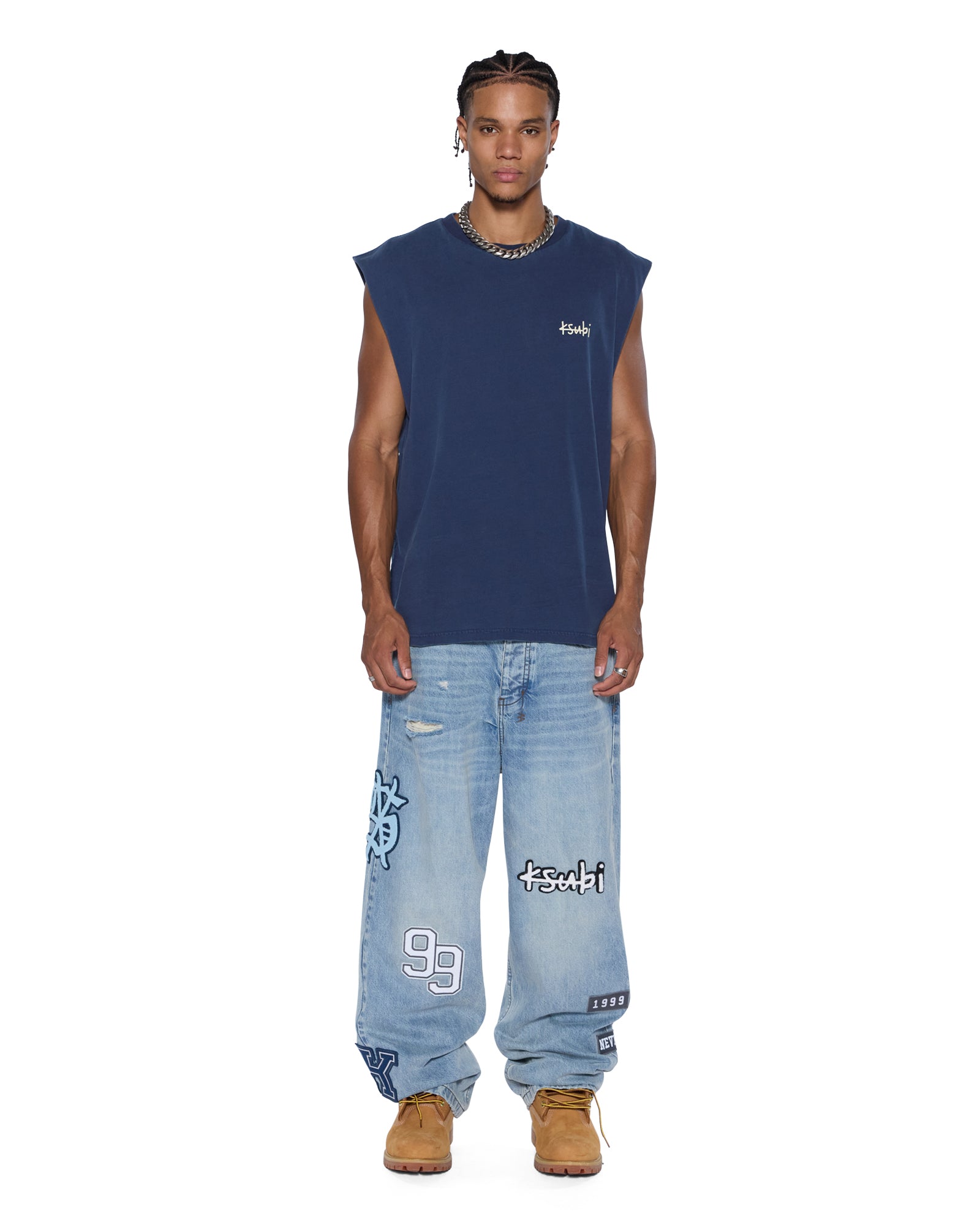 MENS  ALL DAY BIGGIE CUT OFF TEE DEEP OVERSIZED TEES